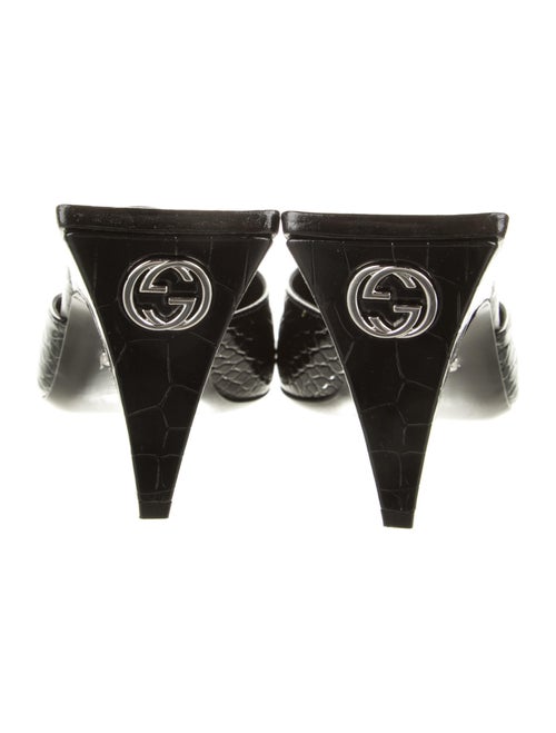 Gucci Embossed Leather Mules