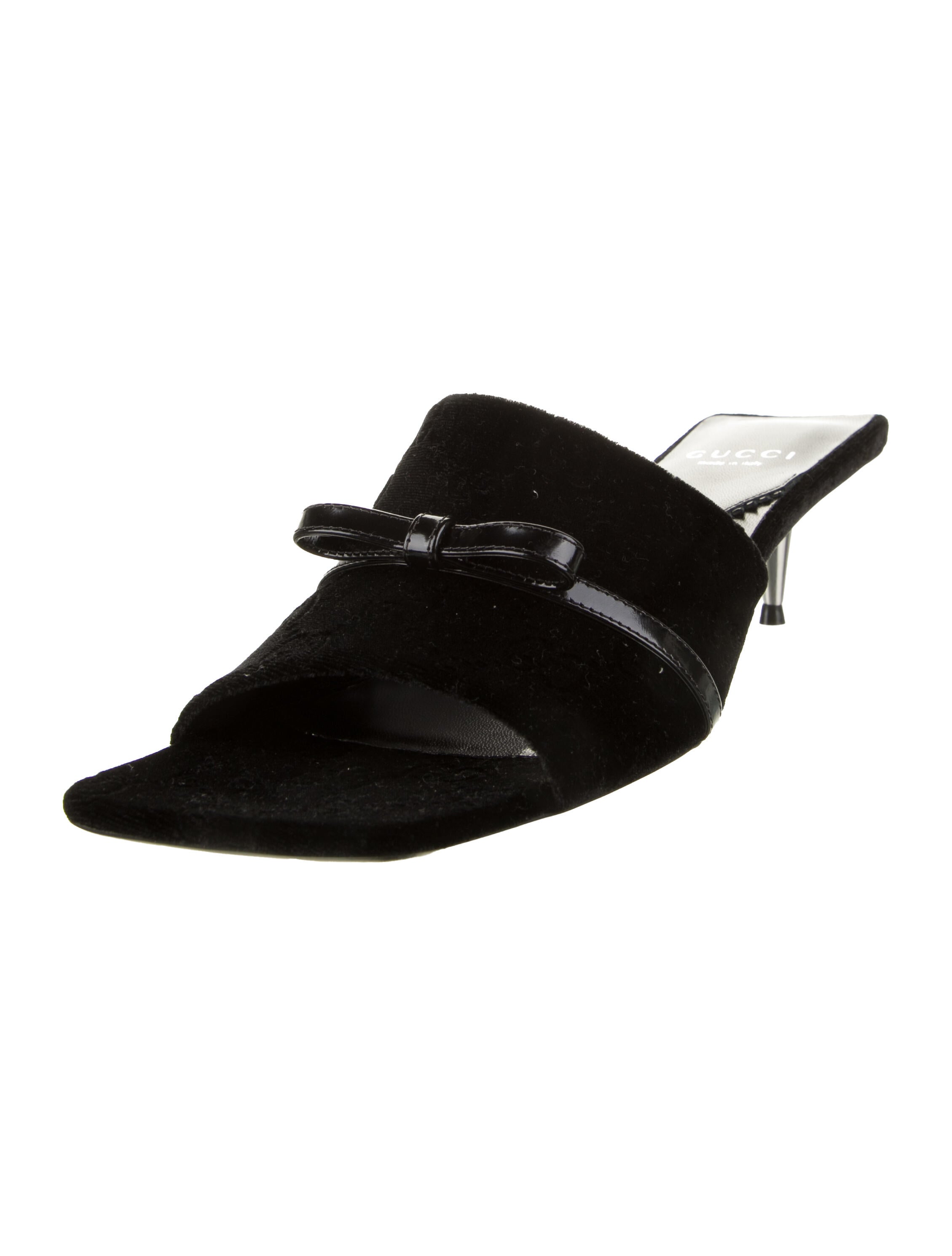 Gucci Velvet Bow Accents Slides w/ Tags