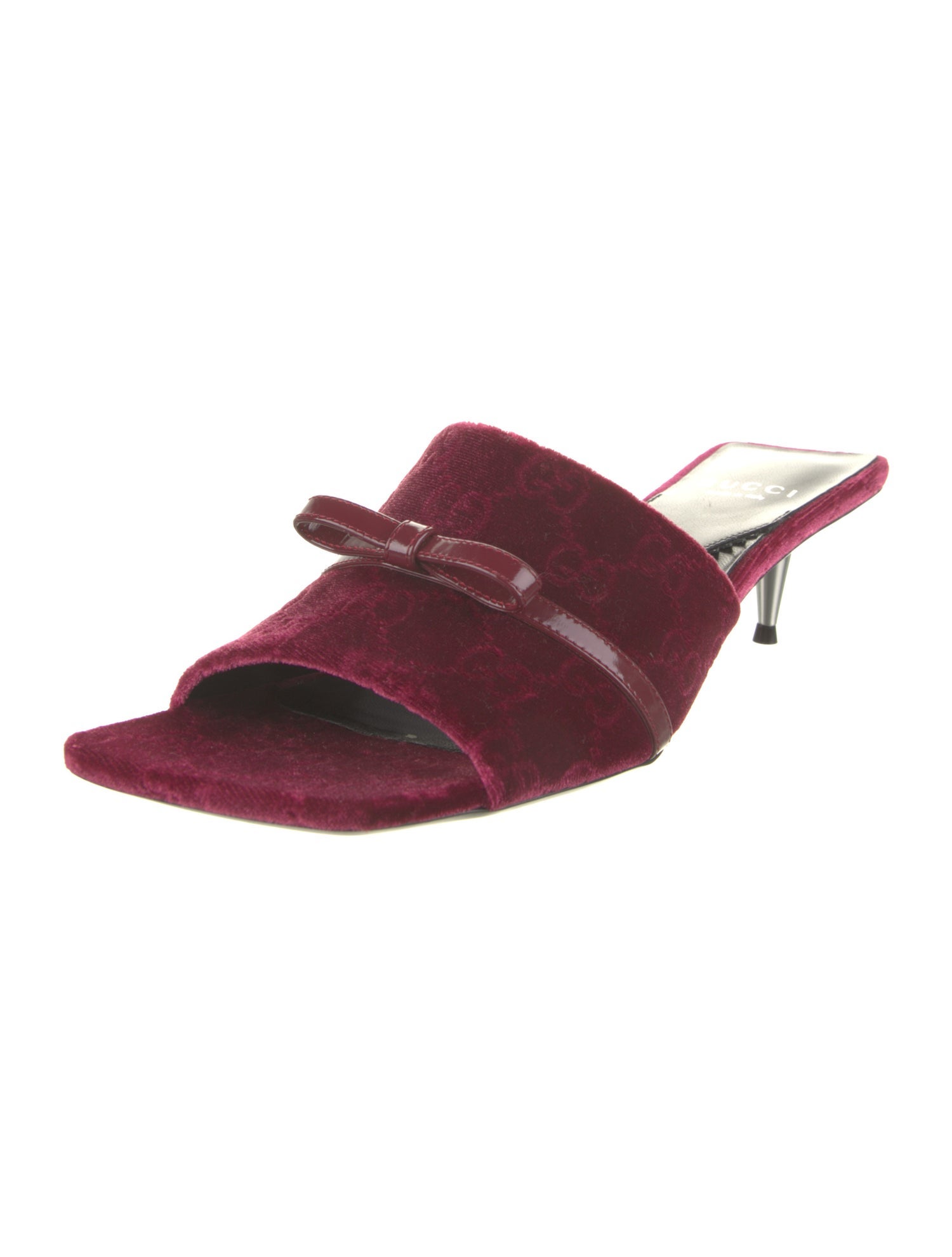Gucci Velvet Bow Accents Slides w/ Tags