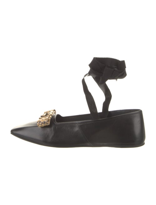 Gucci Leather Animal Print Flats