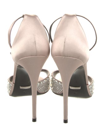 Gucci Satin Crystal Embellishments Sandals