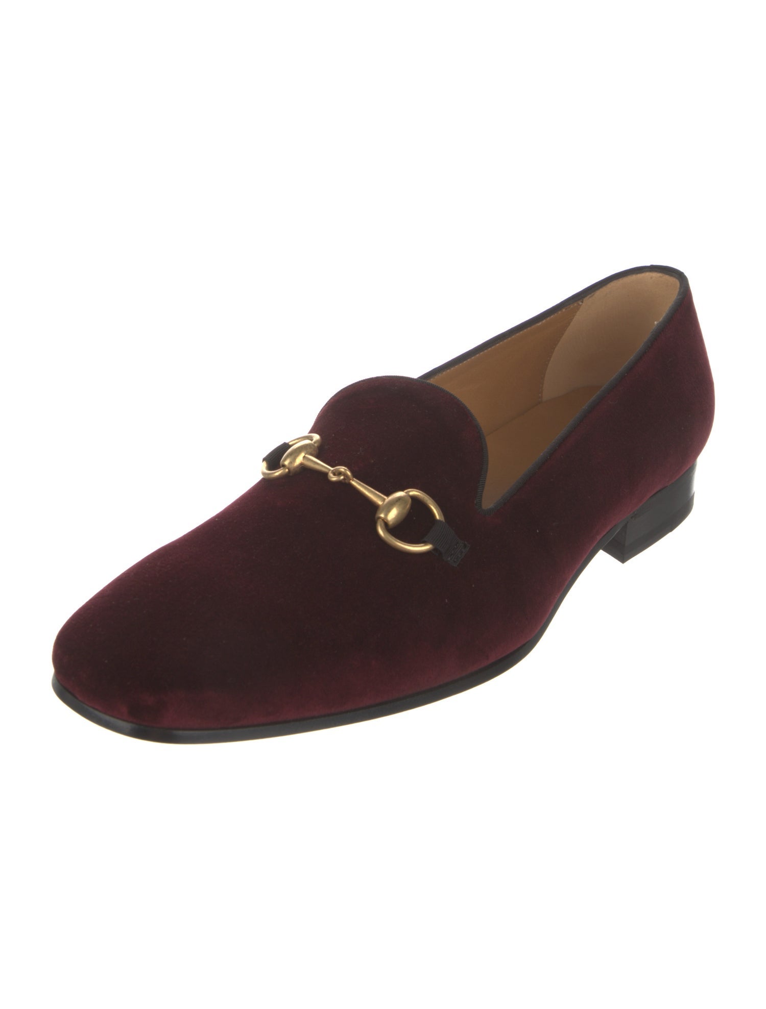 Gucci Horsebit Accent Velvet Loafers