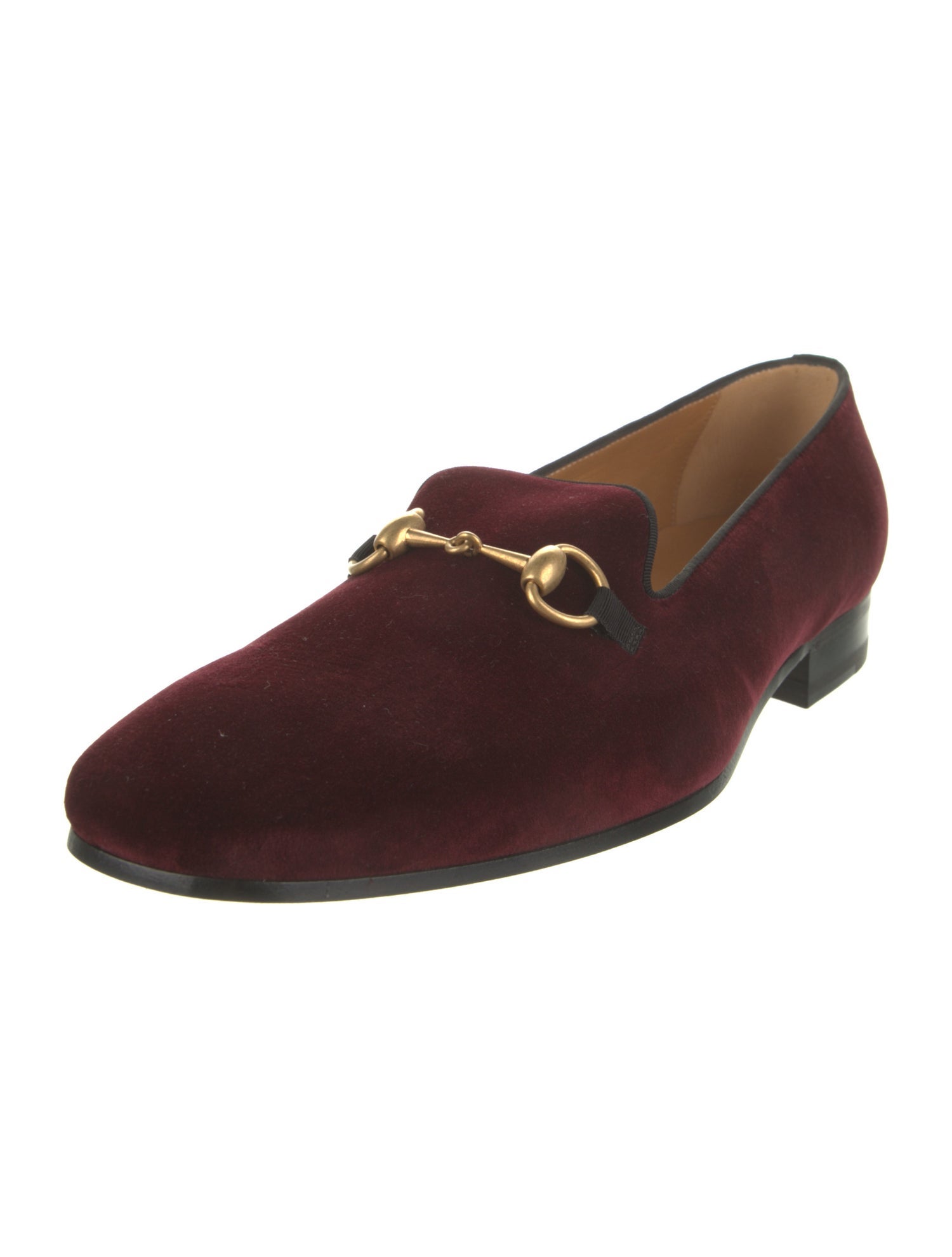 Gucci Horsebit Accent Velvet Slippers