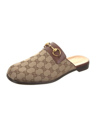Gucci Horsebit Accent Printed Slides