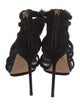 Gucci Suede Fur Trim Sandals