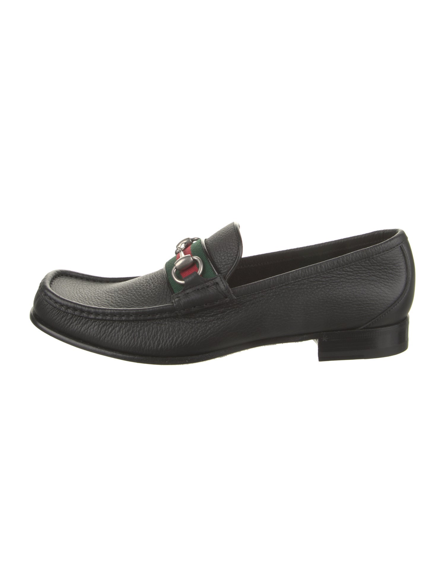 Gucci Web Accent Leather Dress Loafers