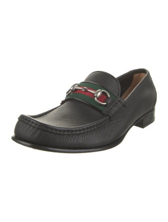 Gucci Web Accent Leather Dress Loafers