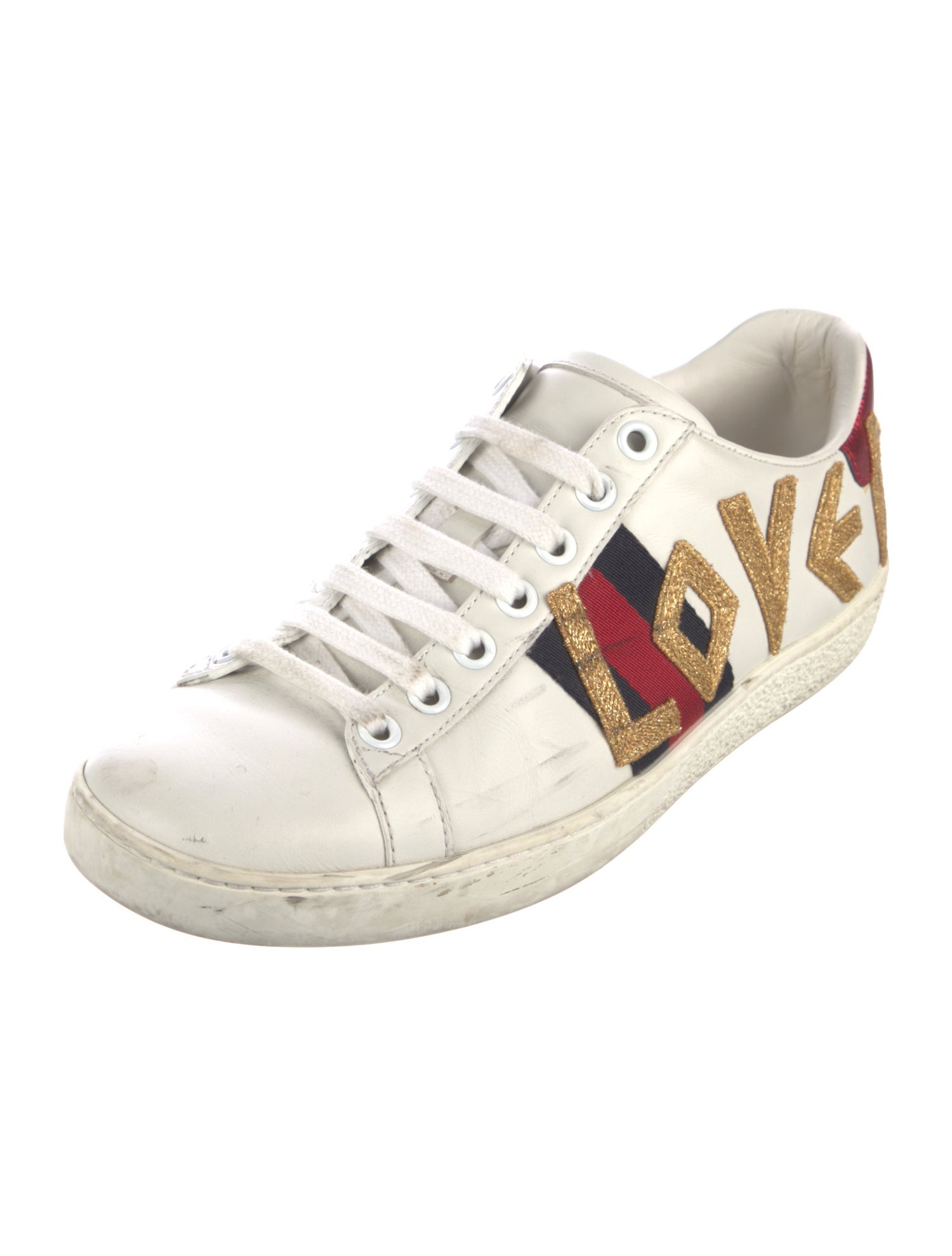 Gucci Sylvie Web Accent Leather Sneakers