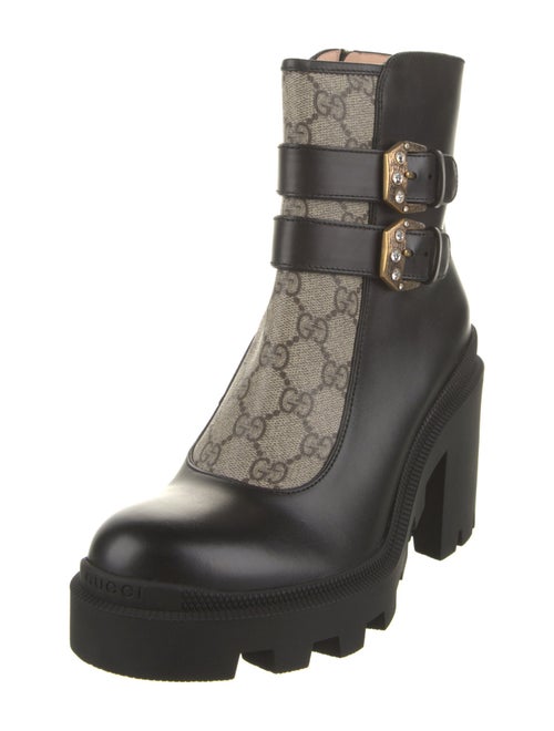 Gucci GG Supreme Leather Combat Boots