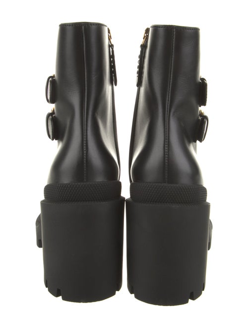 Gucci GG Supreme Leather Combat Boots