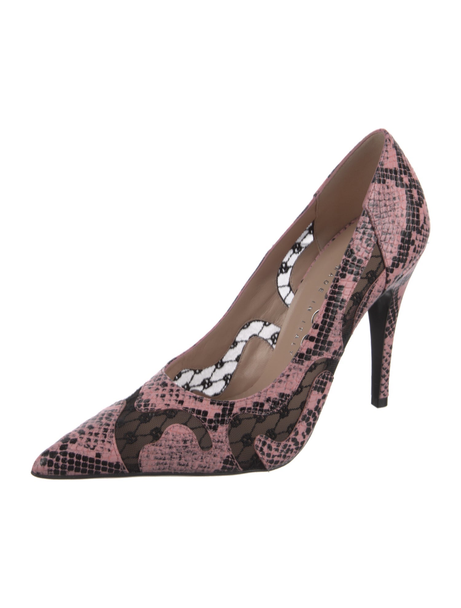 Gucci Leather Animal Print Pumps