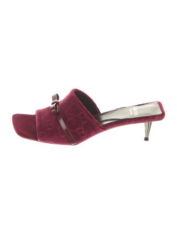 Gucci Sandals Velvet Slides IT 37 | 7