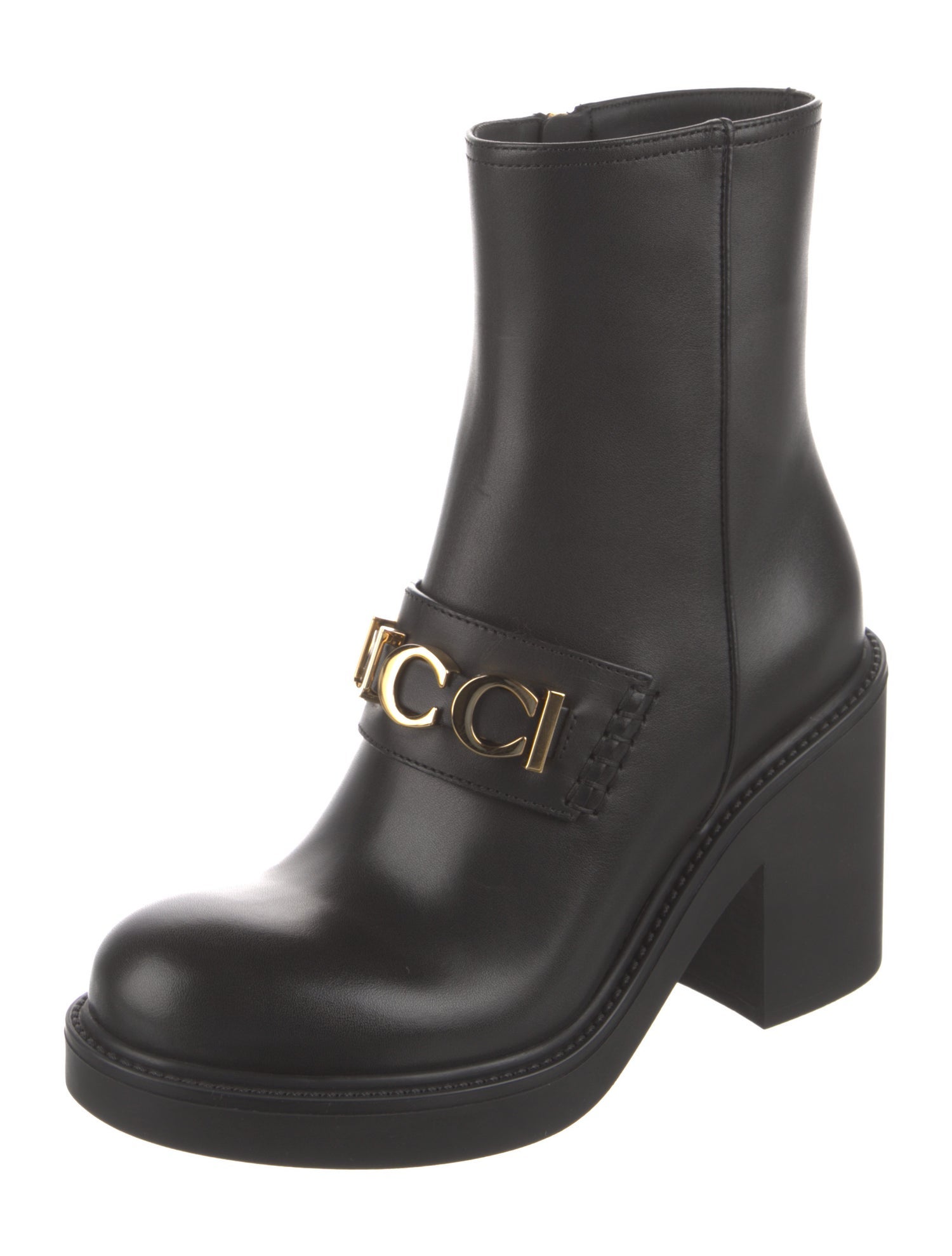 Gucci Leather Combat Boots