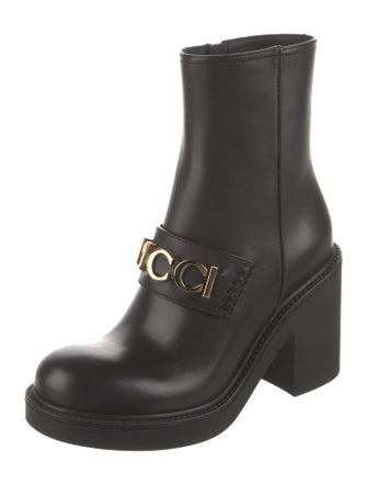 Gucci Leather Combat Boots