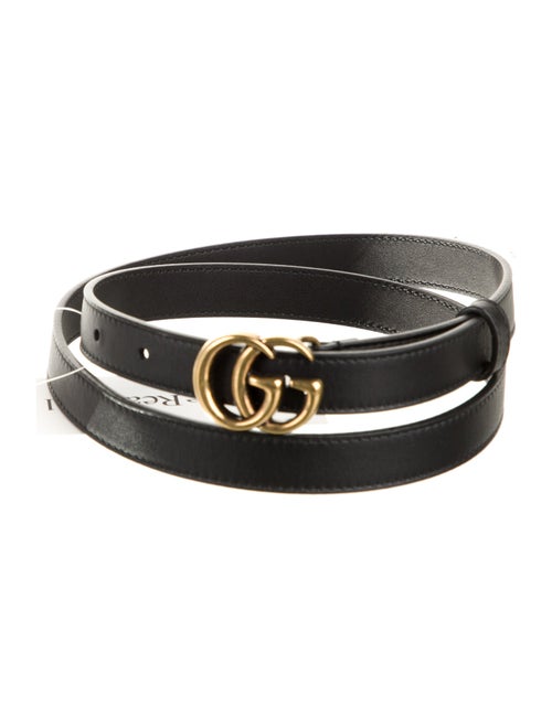 Gucci Double G Logo Skinny Belt