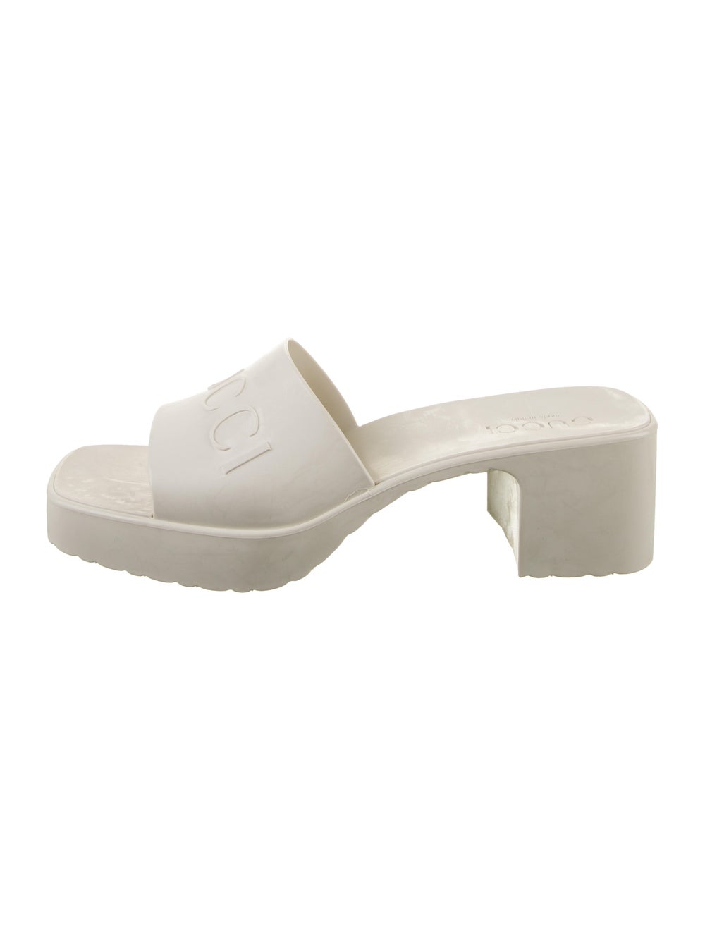 Gucci Rubber Slides Neutrals Platform - image 1
