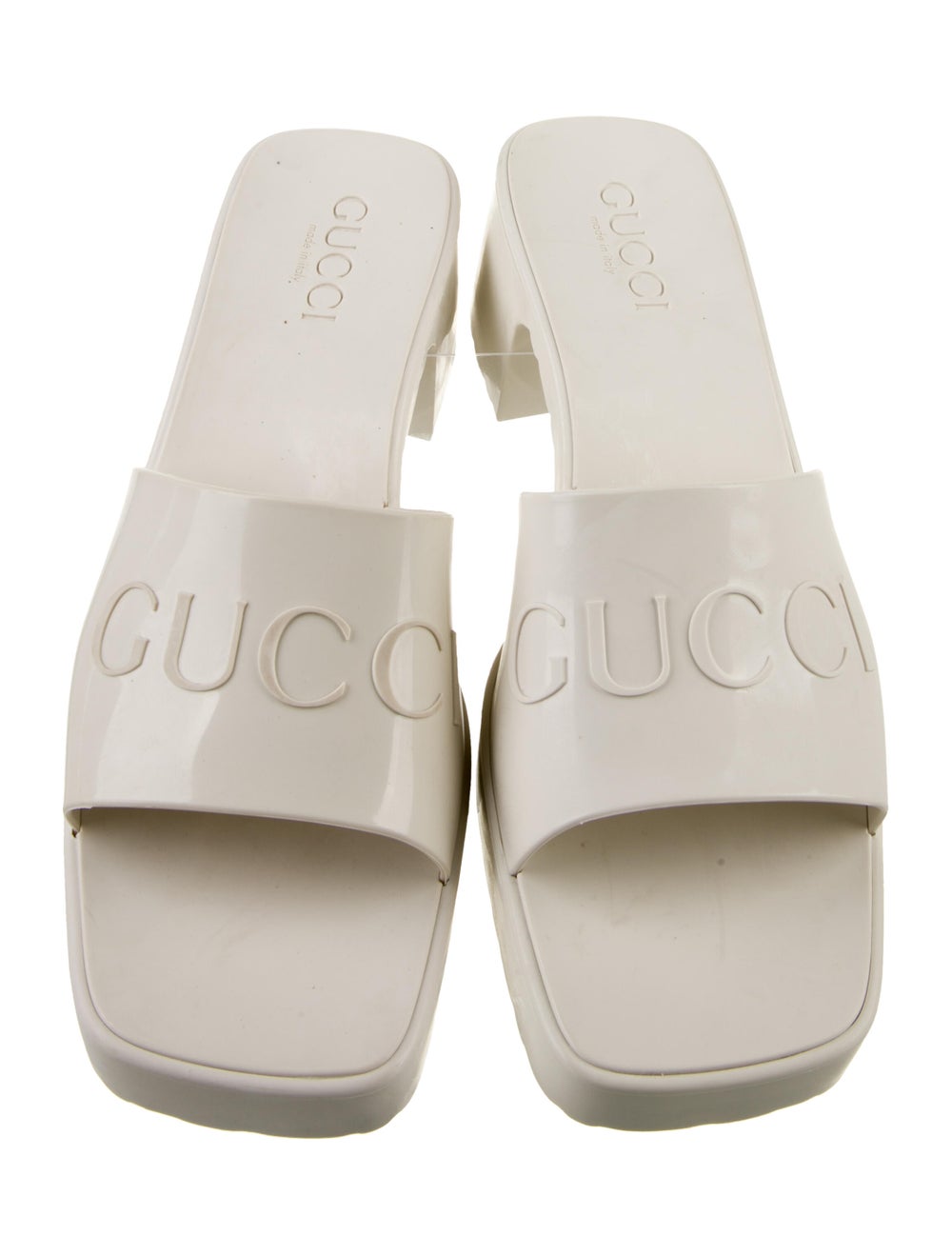 Gucci Rubber Slides Neutrals Platform - image 3