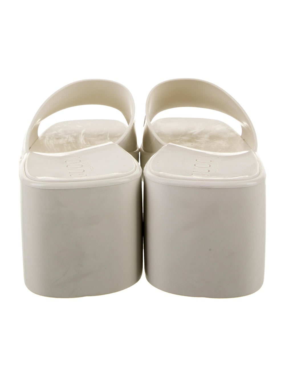 Gucci Rubber Slides Neutrals Platform - image 4