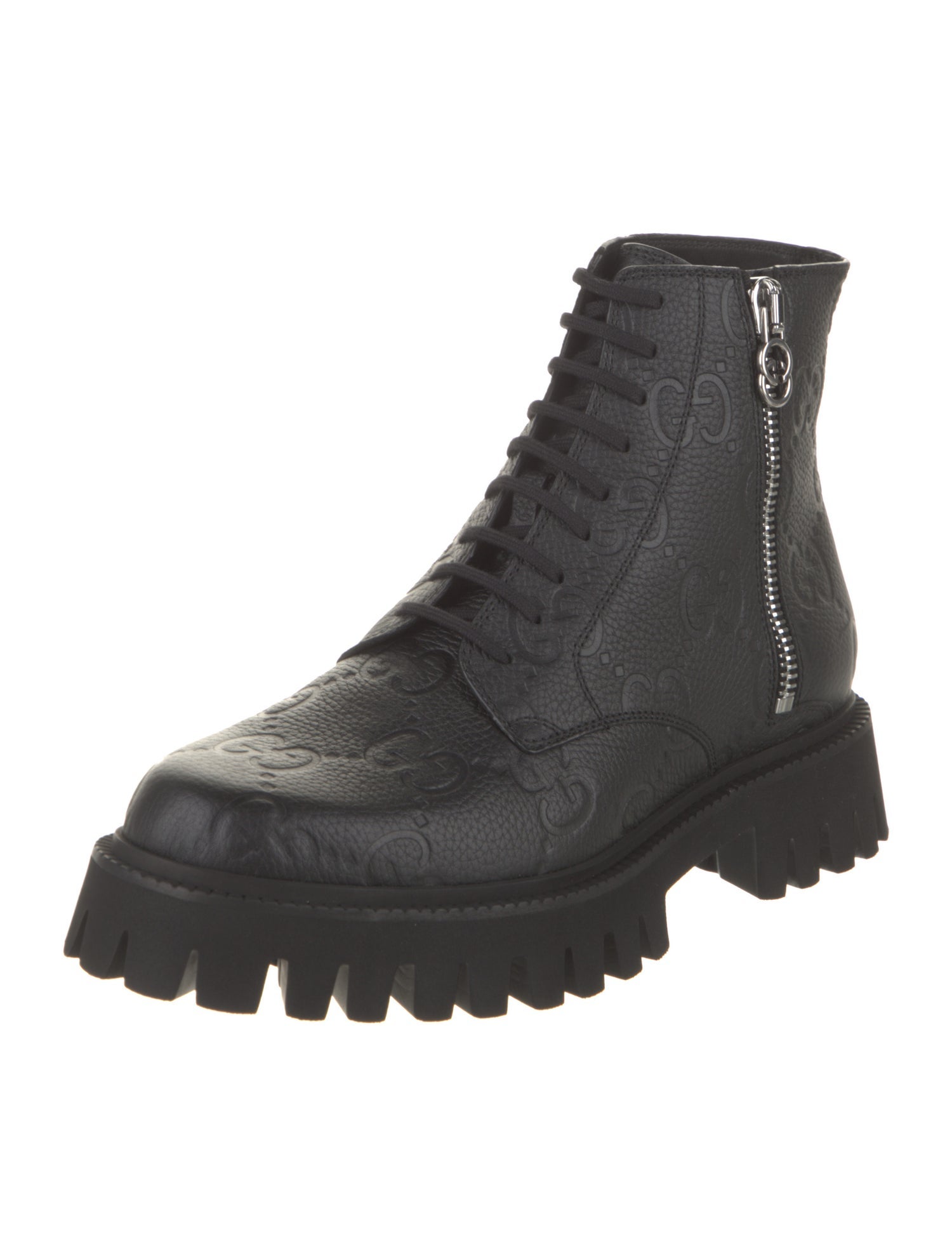 Gucci Leather Combat Boots