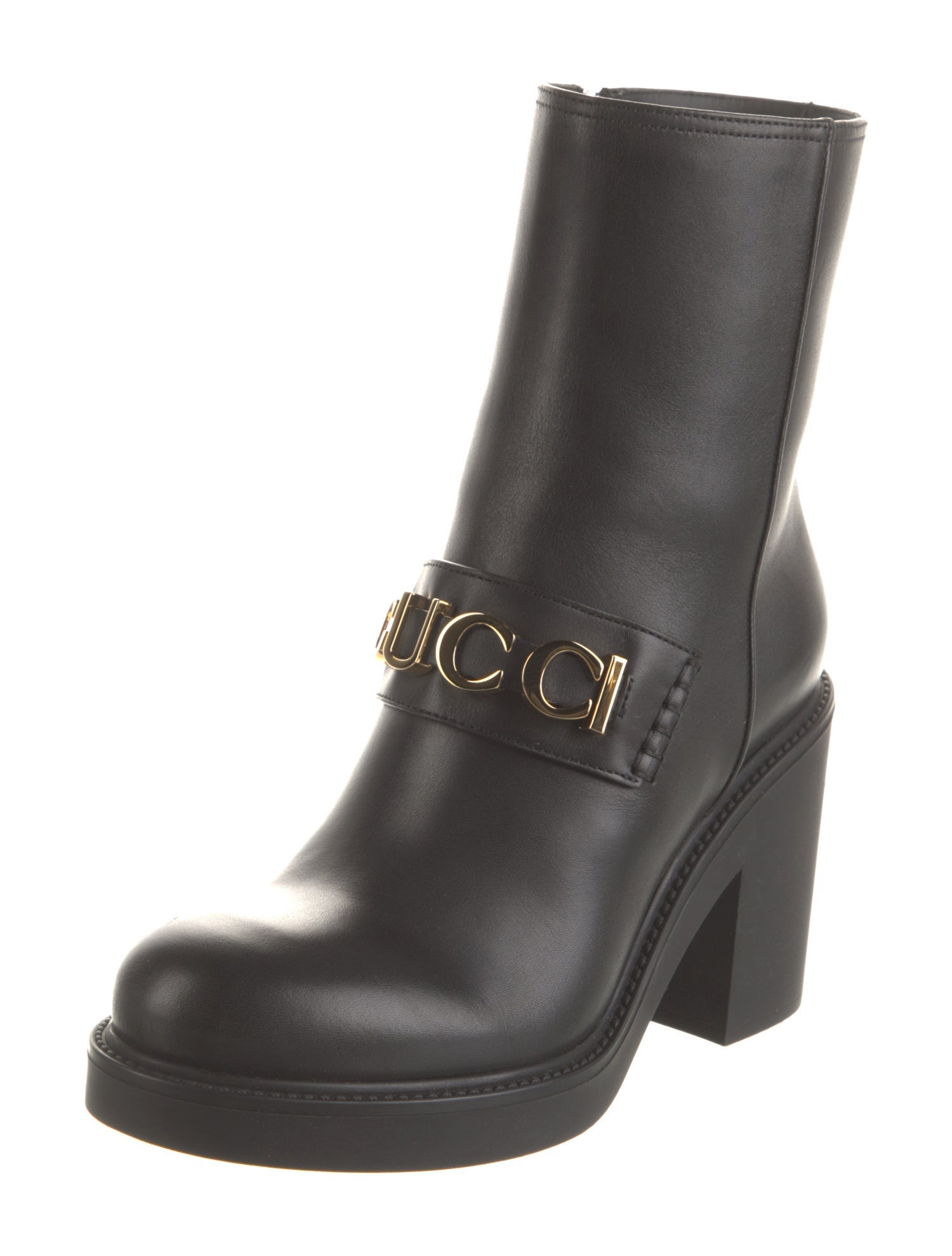 Gucci Leather Combat Boots