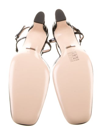 Gucci Double G Logo Patent Leather T-Strap Pumps