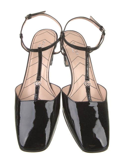 Gucci Double G Logo Patent Leather T-Strap Pumps