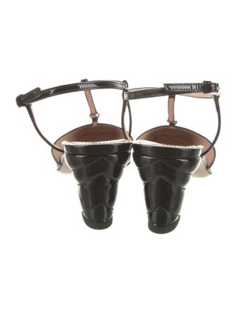 Gucci Double G Logo Patent Leather T-Strap Pumps