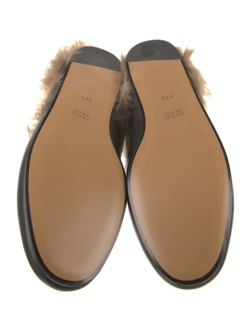 Gucci Leather Fur Trim Mules