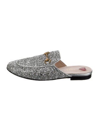 Gucci Horsebit Accent Glitter Mules