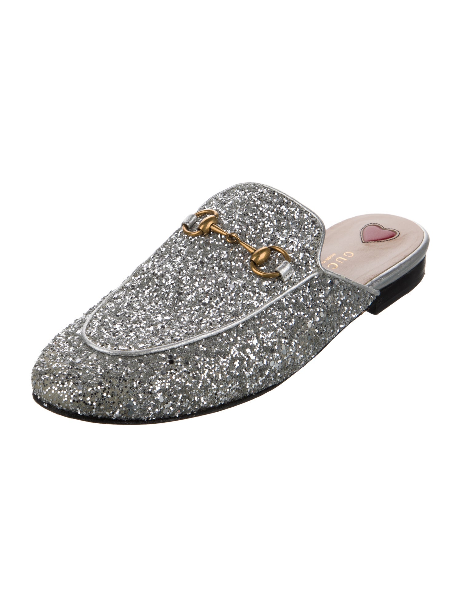 Gucci Horsebit Accent Glitter Mules
