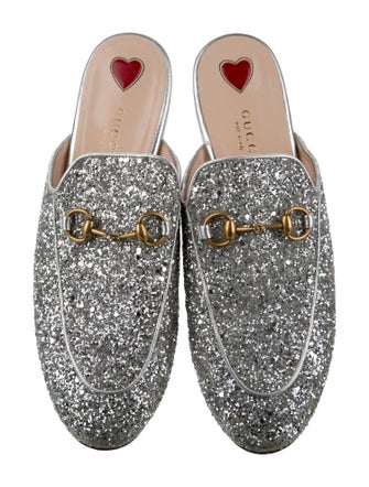 Gucci Horsebit Accent Glitter Mules