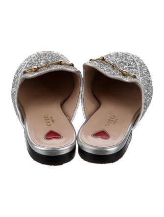 Gucci Horsebit Accent Glitter Mules