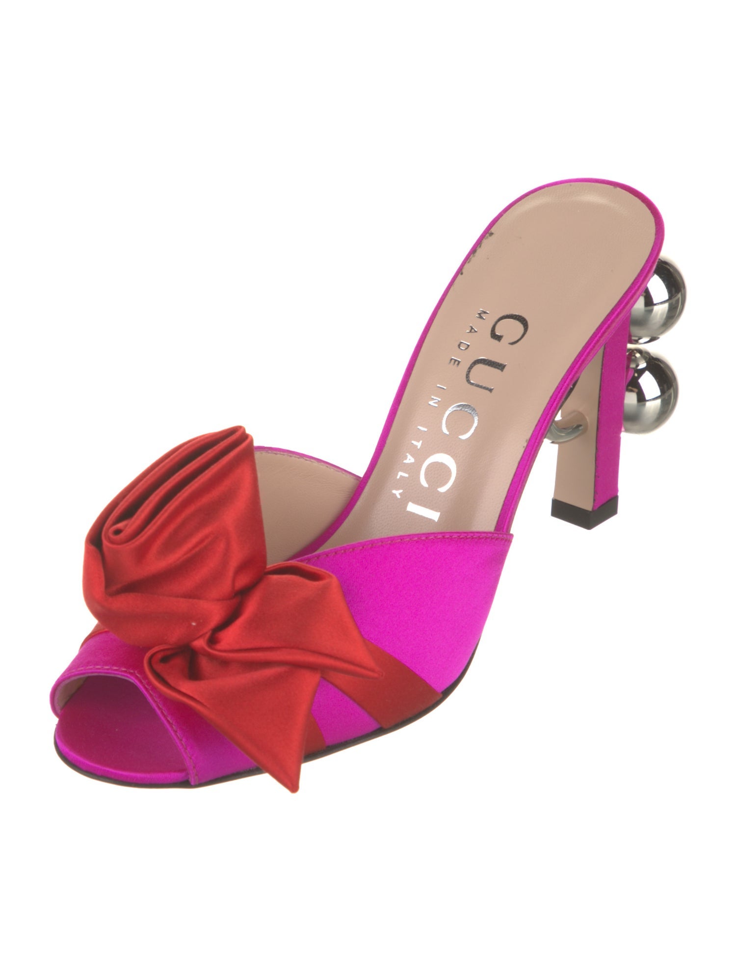 Gucci Satin Pleated Accents Slides