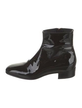 Gucci Interlocking G Logo Patent Leather Boots