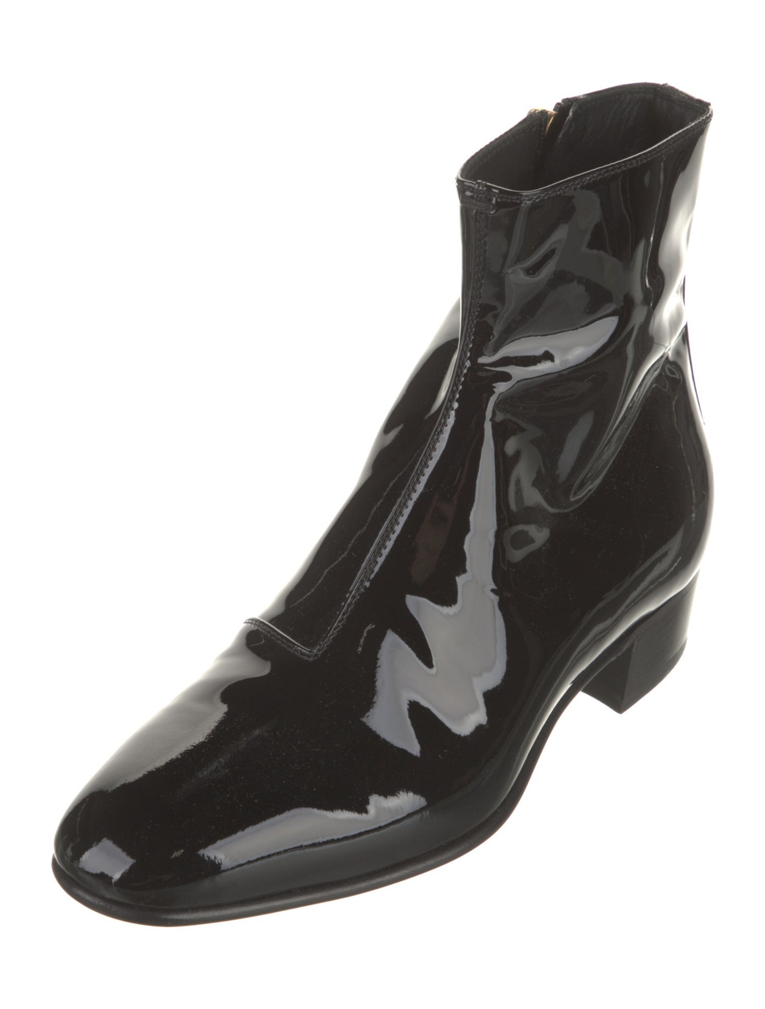 Gucci Interlocking G Logo Patent Leather Boots