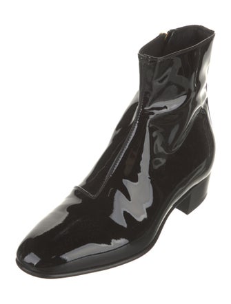 Gucci Interlocking G Logo Patent Leather Boots