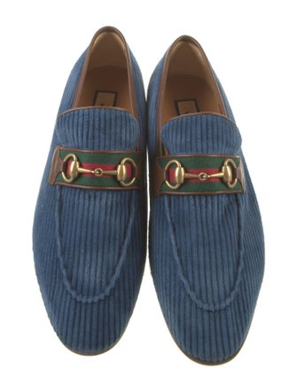 Gucci Web Accent Velvet Loafers