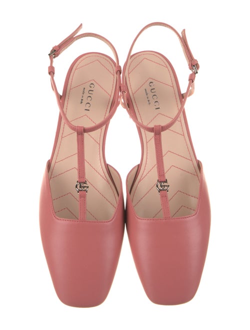 Gucci Double G Logo Leather Slingback Flats