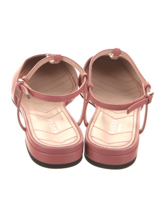Gucci Double G Logo Leather Slingback Flats