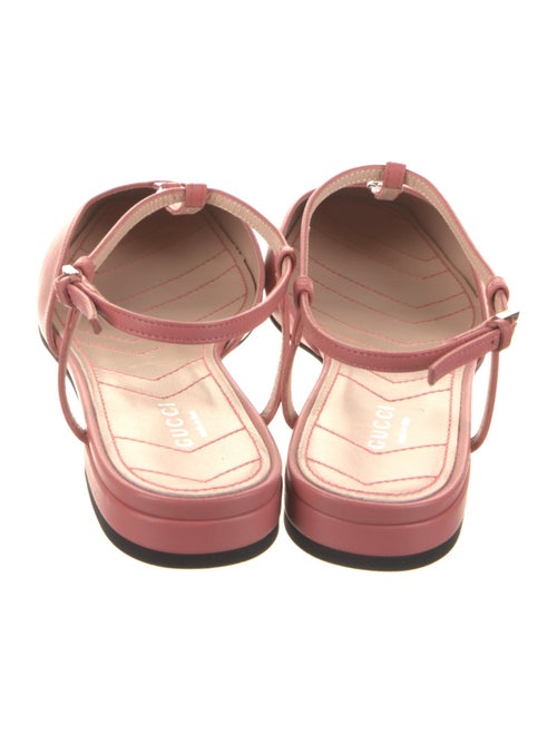 Gucci Double G Logo Leather Slingback Flats