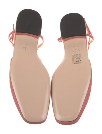 Gucci Double G Logo Leather Slingback Flats