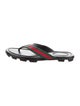 Gucci Web Accent Leather Flip Flops