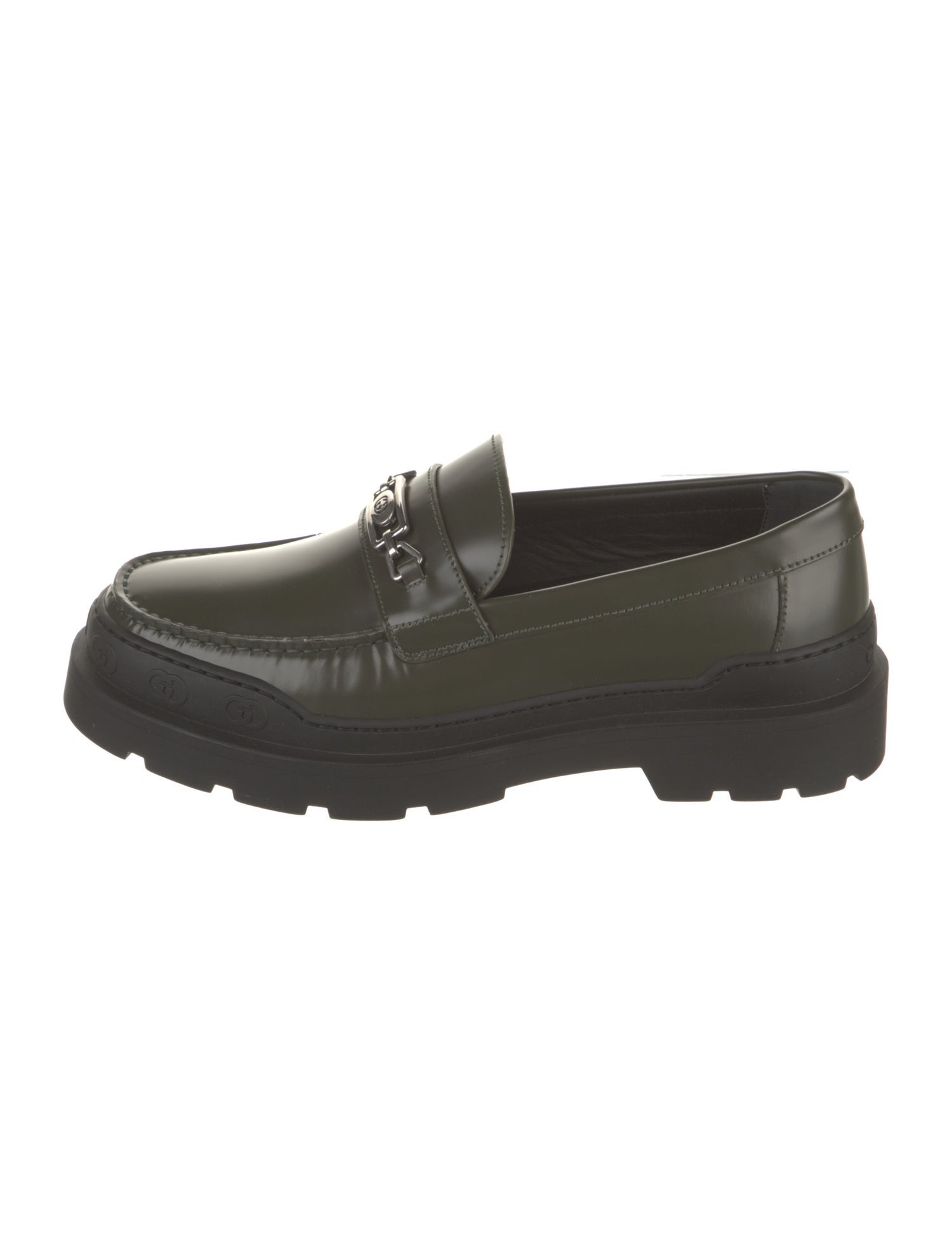 Gucci Interlocking G Logo Patent Leather Dress Loafers