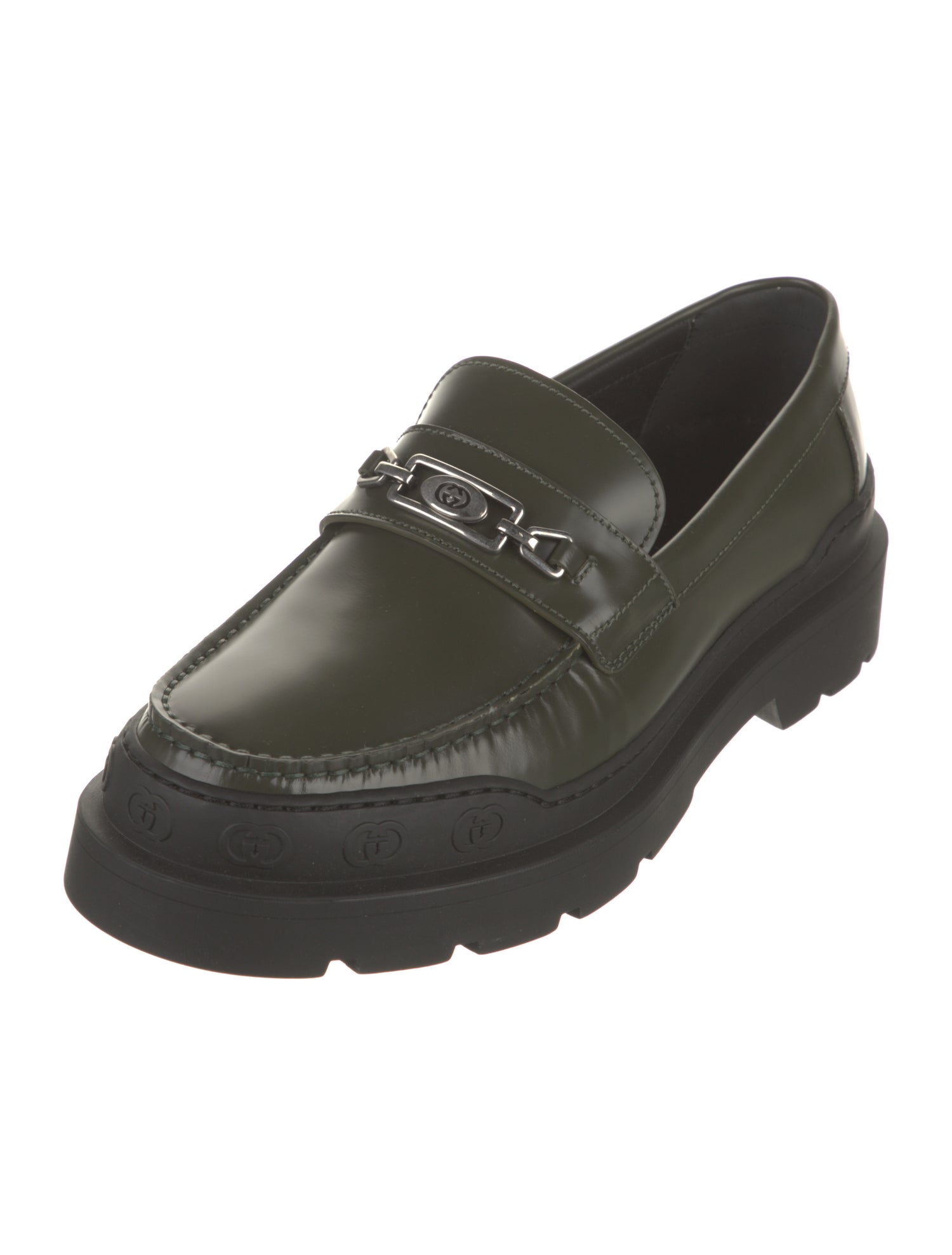 Gucci Interlocking G Logo Patent Leather Dress Loafers