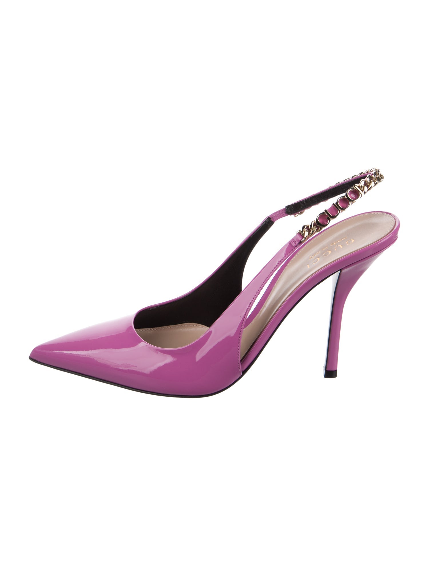 Gucci Horsebit Accent Patent Leather Slingback Pumps w/ Tags