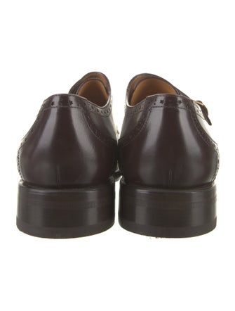 Gucci Sylvie Web Accent Leather Monk Straps