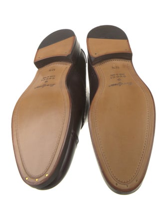 Gucci Sylvie Web Accent Leather Monk Straps