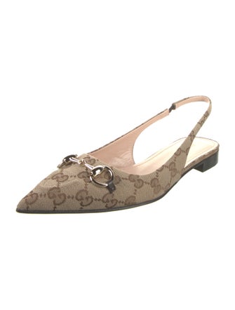 Gucci GG Canvas Canvas Slingback Flats