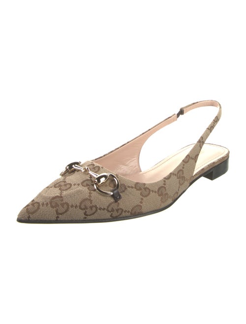 Gucci GG Canvas Canvas Slingback Flats