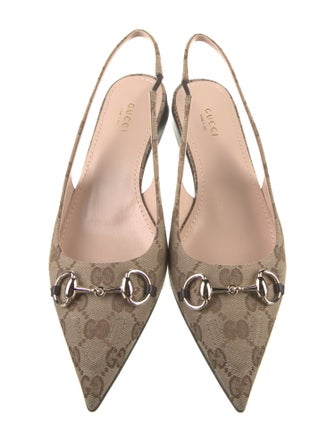 Gucci GG Canvas Canvas Slingback Flats